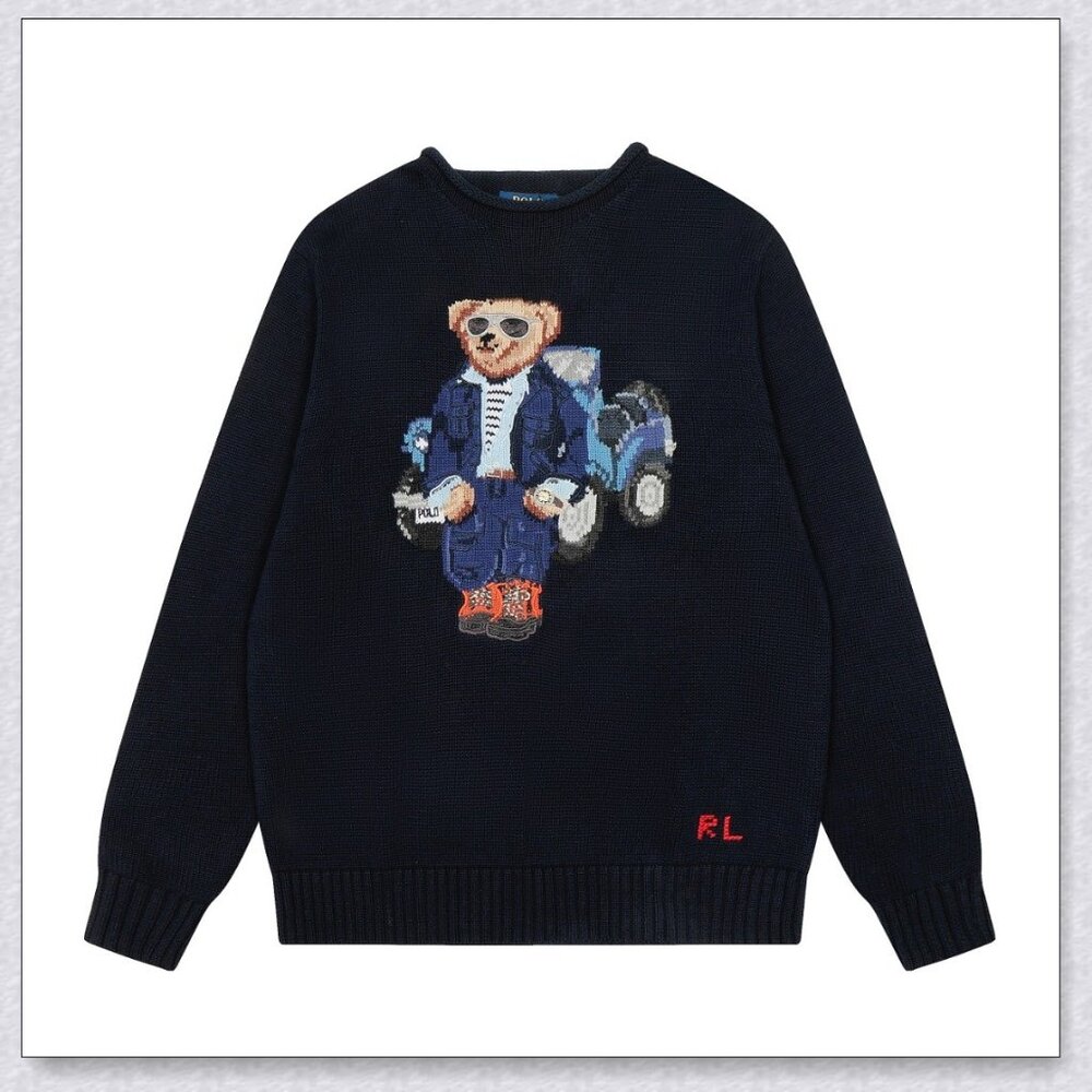 Polo Ralph Lauren Off-Road Bear Crewneck Sweater - Navy